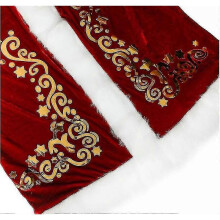 (L, Red Women) Plus Size Deluxe Velvet Christmas Costume for Adults Santa Claus Cosplay Fancy Dress Suit