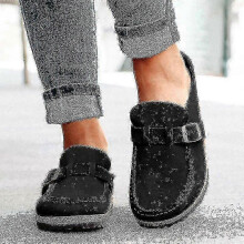(41, Orange) Women Casual Comfy Clogs Suede Slip On Sandals Summer Home Office Shoes