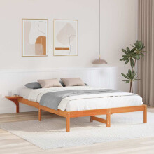 vidaXL Bed Frame Wax Brown 160 x 200 cm Solid Pine Wood
