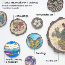 (6-7cm) 10pcs Wood Slices Round Discs Tree Bark Log Wooden Circles 3-12cm Diy Craft Gift c