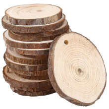 (3-4cm) 10pcs Wood Slices Round Discs Tree Bark Log Wooden Circles 3-12cm Diy Craft Gift c