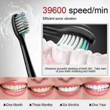 (White 8 Heads) Sarmocare S100 Sonic Toothbrush with 8 Brush Heads & Whitening