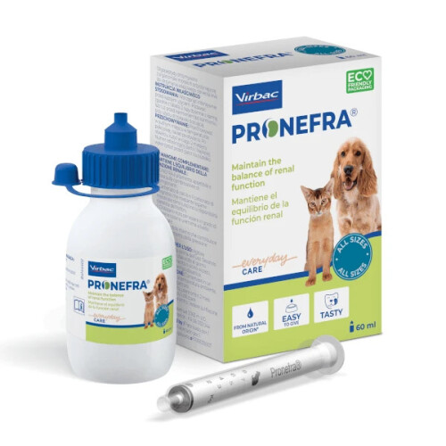 Virbac Pronefra Kidney Function Oral Suspension Support for Dogs and Cats 60ml Bottle 1