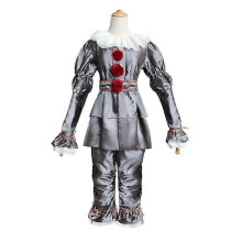(Kids XL, Grey) Men's Pennywise Clown Costume Set For Adult Halloween Party Cosplay