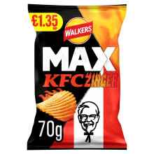 15x Walkers MAX KFC Zinger Chicken Crisps 70g
