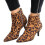 (36, Leopard Print) Womens Zip Up Ankle Booties With Low Kitten Heel And Pointed Toe Design 1