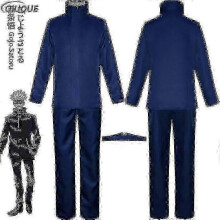 (XXXL, Black Package 2) 2026-Anime Jujutsu Kaisen Gojo Satoru Cosplay Costume Tops Pants Eye Patch Halloween Party Men Uniform Wigs-R-2026