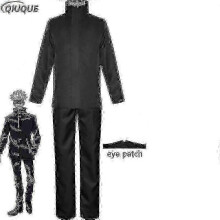 (XXXL, Black Package 1) 2026-Anime Jujutsu Kaisen Gojo Satoru Cosplay Costume Tops Pants Eye Patch Halloween Party Men Uniform Wigs-R-2026