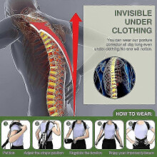(L, GRAY) Posture Corrector Spinal Brace Support Recover Humpback Correction Pain Relief-bbc