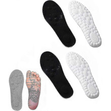 (Black, Size 37-38) 2 Pairs 4D Cloud Technology Insoles - U-Shaped Memory Foam Sports Footbed for Men/Women (Soft Cushioning)