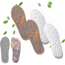 (Orange, Size 41-42) 2 Pairs 4D Cloud Technology Insoles - U-Shaped Memory Foam Sports Footbed for Men/Women (Soft Cushioning)