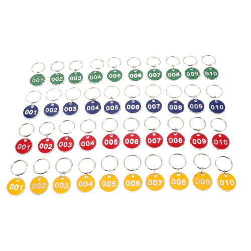 120 Numbered Metal Sauna Tokens with Keyring 2