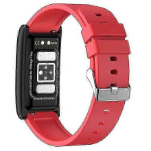 (Red) Tk70 Smart Bracelet Ecg Blood Glucose Heart Rate Blood Pressure Monitoring 1.47-inch Touch Screen Watch, Silicone Strap