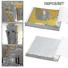 (Gold) 100x 24k Gold Leaf Sheets Art Craft Design Gilding Framing Scrap Premium Golden