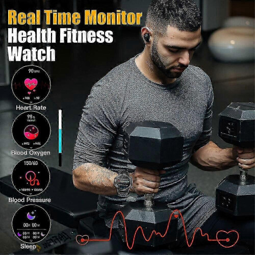 (steel black) Melanda 1.39" Steel Smart Watch With Bluetooth Calling IP67 Waterproof For Android iOS