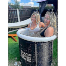 (75x75cm, Black) Large Ice Bath Tub For Athletes Outdoor Portable Free-standing Bathtub For Adults