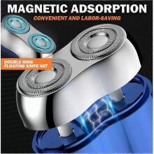 (silver) Pocket Shaver USB Mini - 2025 Upgrade 3D Blade Shaver for Men, Double Ring Design for Travel & Office