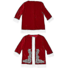 (Small size) Santa Claus Suit for Adults Christmas Costume Red Deluxe Velvet Fancy Dress 8PCS Set