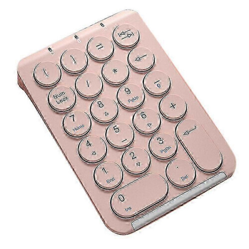Wireless Number Pad Bluetooth Numeric Keypad Round Keycaps Numpad 22 Keys Rechargeable Number Keyboard(pink)