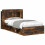 VidaXL vidaXL Bed Frame with Storage Smoked Oak 80 x 200 cm Engineered Wood 1