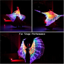 (55inch for Adults) New Light Up Wings Led Butterfly Wings Belly Dance Wings With Telescopic Stick For Stage Show Halloween And Christmas Party