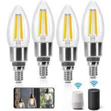 Aigostar Żarówka Alexa E14 Edison, 4,5W, 470lm, 4 sztuki, 11.9x3.5 cm
