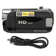 (Black) D90 1080p 16MP Digital Camera With 2.4 Inch Rotatable Screen And 16x Zoom HD Video Recorder With Fill Light Black