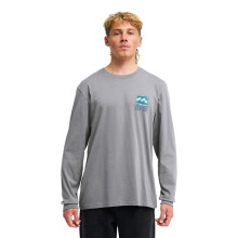 (L, Pewter) Billabong Mens Stamp Long Sleeve T-Shirt