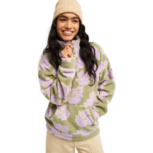 (2XL, Oil Green Hippy Shake) Roxy Womens Live Out Loud Sherpa Half Zip Fleece