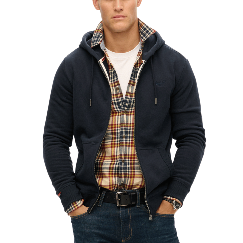 Superdry Essential Logo Zip Hoodie, Eclipse Navy - XXL - Image 4