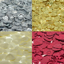 (Ivory, Small) Foil Hearts Table Scatter Confetti, Choice of Sizes & Colours