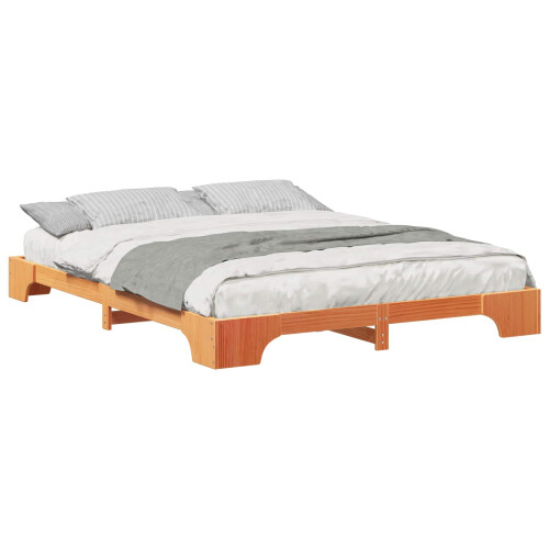 VidaXL vidaXL Bed Frame Brown 160 x 220 cm Solid Pine Wood 2