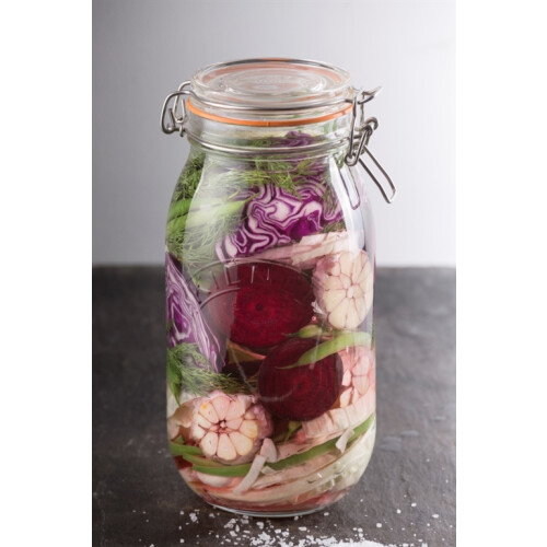 Kilner Kilner 3pcs Clip Top Round 1.5L Glass Jar Jam Coffee Storage Holder Kitchenware 1