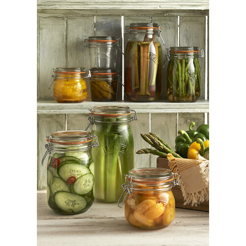 Kilner Kilner 3pcs Clip Top Round 1.5L Glass Jar Jam Coffee Storage Holder Kitchenware 2