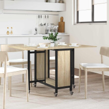 vidaXL Folding Dining Table with Castors 130 x 80 x 76.5 cm steel PB