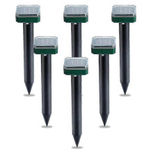 6 Pcs Solar Powered Snake Repellent for Outdoors Ultrasonic Snake Deterrent Solar Powered Pest Control