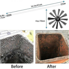 22PCS Chimney Cleaning Brush Kit with Extension Rods for Duct Vent Maintenance