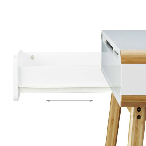 Bureau - HELLOSHOP26 - 120 x 60 x 75 cm - Blanc - 2 tiroirs - Bords arrondis 2