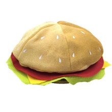 Adult Hamburger Costume Hat with Stretchy Fabric & Realistic Design for Cosplay, Party & Halloween