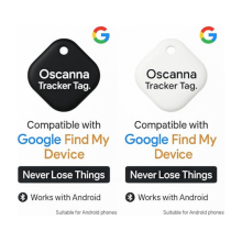 Confezione da 2 tag di localizzazione Oscanna con Google Trova il mio dispositivo (SOLO ANDROID) (Bianco)