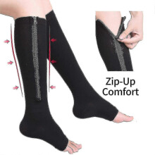 (S M, Copper skin tone) Medical Compression Socks Zipper Professional Leg Support Thickened Women's Socks