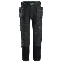 Snickers Work Trousers Mens Regular Fit Black Stretch Multi Pockets 38W 32L