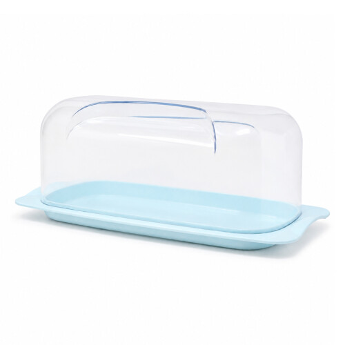 Bread & Cake Box Bin 36cm Acrylic Lid Plastic Base Clear Green Storage Keeper 1