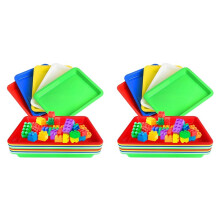 20 Plateaux D'Art en Plastique Multicolores, Plateau en Plastique D'Activité, Plateau de Service pour L'Art et L'Artisanat, la Peinture,