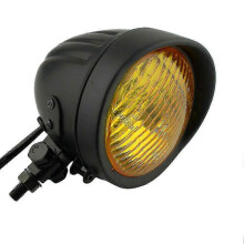 (Chrome Amber) Exquisite Retro Vintage Motorcycle Headlights High/low Beam Head Light For Harley Custom Softail Dyna Cruiser Bobber Chopper Sportster