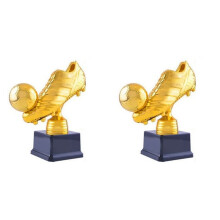 2X Trophée Du Soulier D'Or de Football Européen, Prix Du Joueur de Match de Football, Prix de la Chaussure de Football, Souvenirs 23 cm
