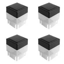 4X Lampe Frontale à Colonne Solaire à LED Lampe de Pilier à Énergie Solaire Lampe de Poteau de Porte de Clôture Extérieure pour Cour de Jardin