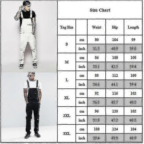 (M, Black) Men's Denim Jumpsuit Bib Overalls