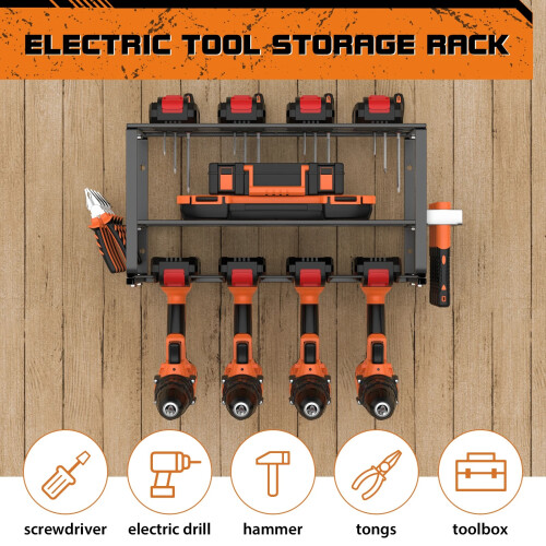 3-Tier Power Tool Organizer Storage Rack, 150lbs Load Heavy Duty Wall Mount