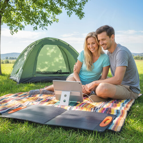 Homcom HOMCOM 100W Portable Solar Panel Solar Charger with USB-A & USB-C Output 1